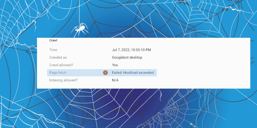 “Failed: Hostload Exceeded” Error in URL indexing Reasons