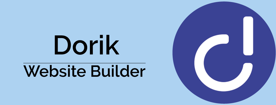 An Image featuring Dorik logo with text Dorik Website Builder