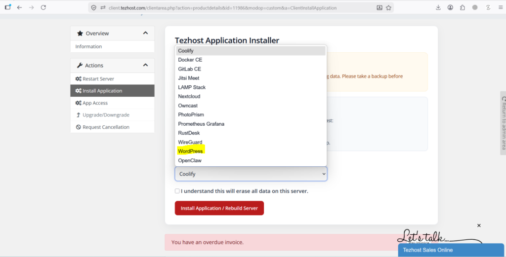 One-Click WordPress Installation