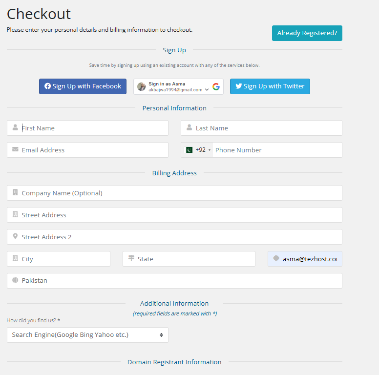 Register Domain Name
domain registration
tezhost