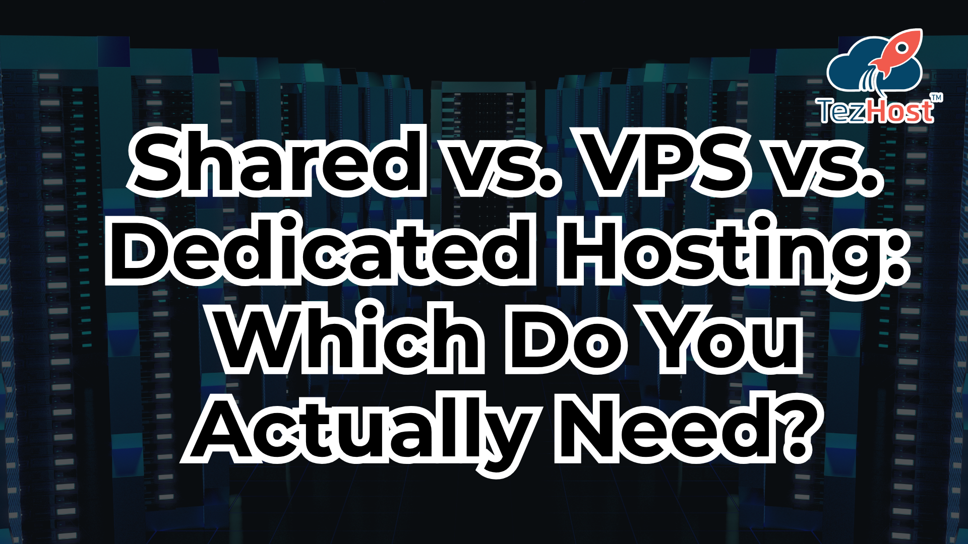 Shared vs VPS vs dedicated hosting comparison showing three web hosting environments