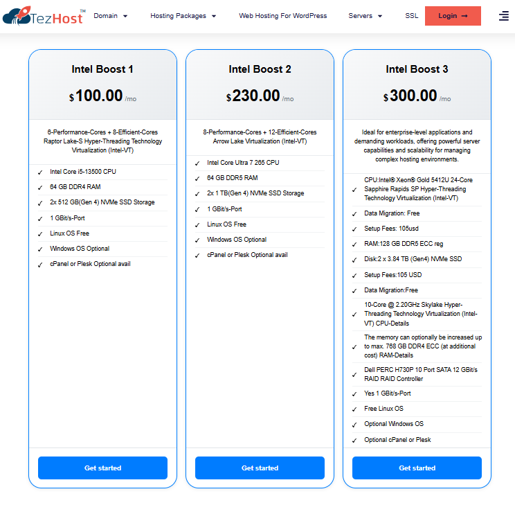 TezHost shared VPS and dedicated hosting solutions for growing businesses