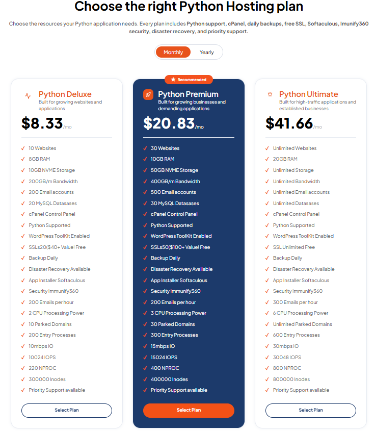 TezHost python web hosting solutions for websites businesses and developers