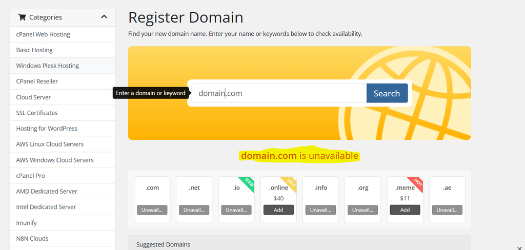 This domain is unavailable