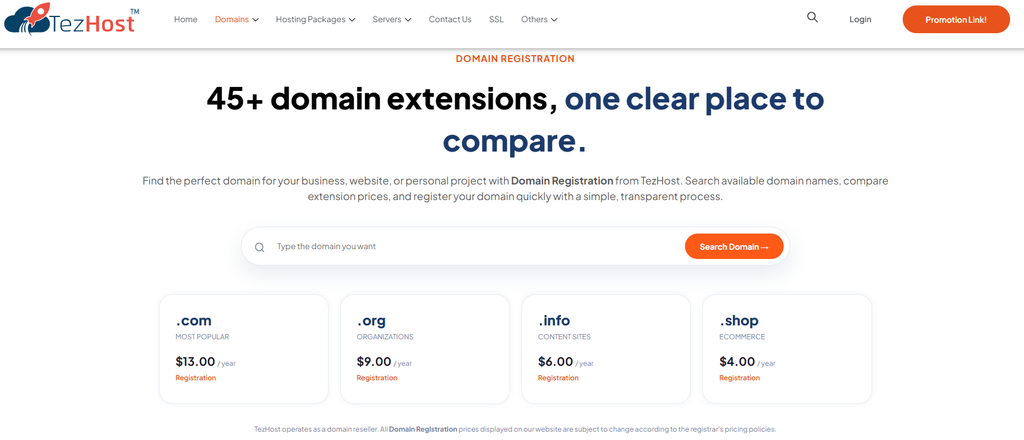 TezHost domain registration services