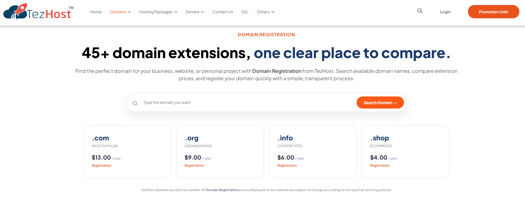 tezhost domain registration