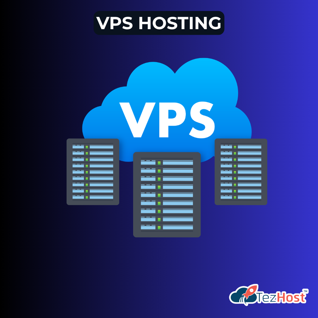 VPS hosting infrastructure with isolated virtual servers and allocated resources